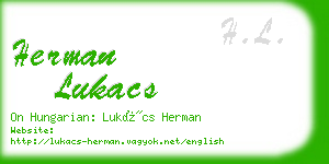 herman lukacs business card